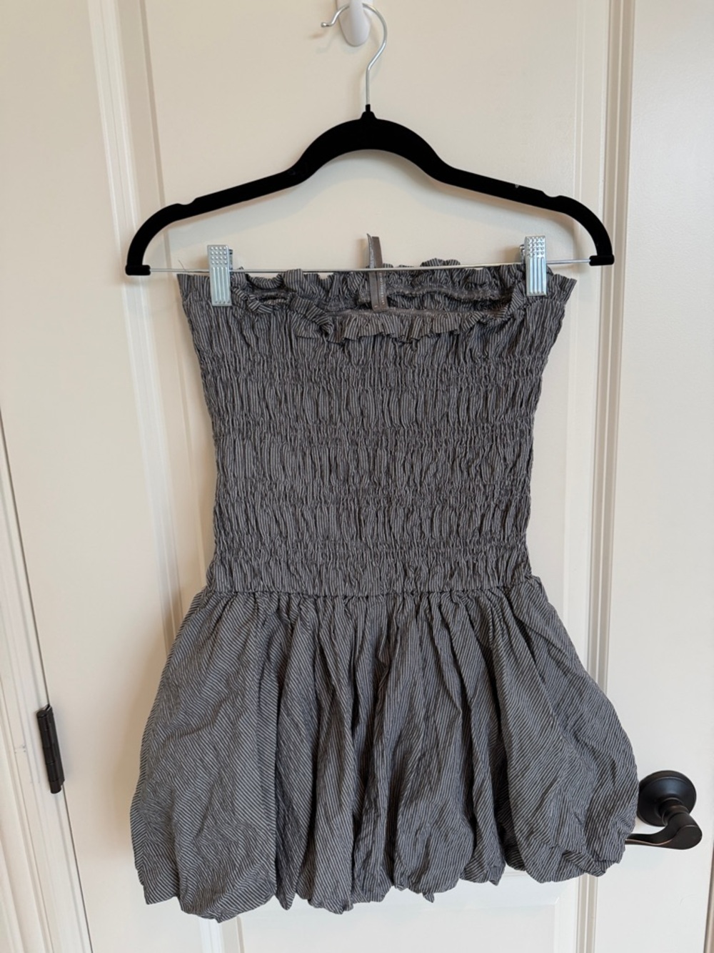 Anthropologie Charcoal Smocked Bubble Mini Skirt - Picture 3 of 3